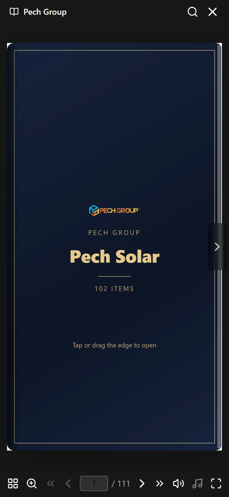 The page-turning book view on a phone