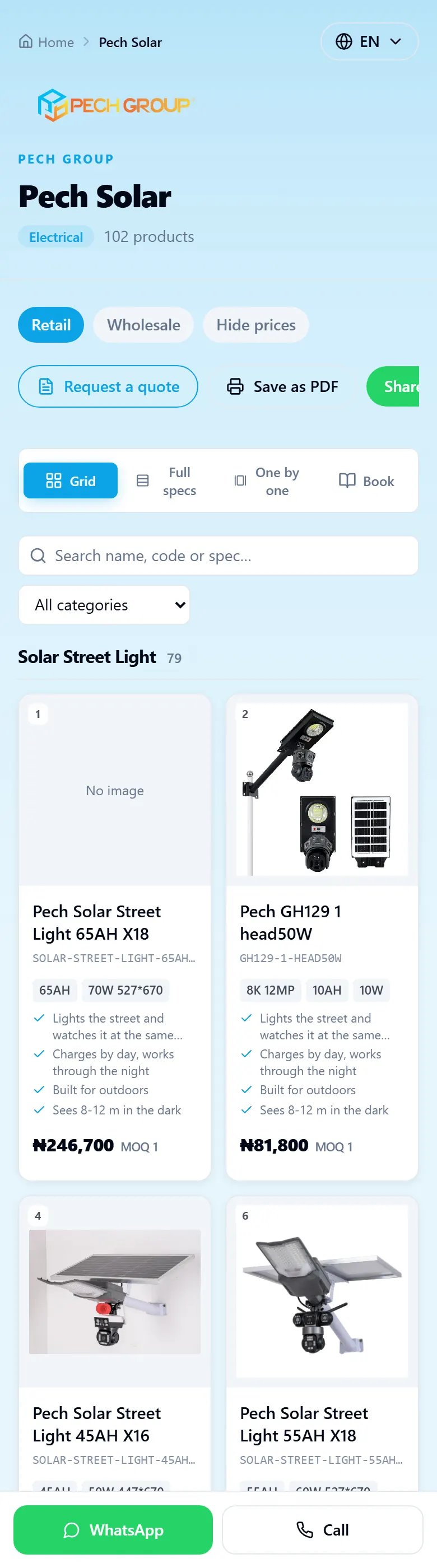 A Lumina catalogue on a phone