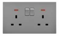 Pech 2 gang switch 3 hole socket — 146 × 86 mm (Universal)