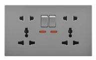Pech 2 gang switch 5 hole socket — 146 × 86 mm