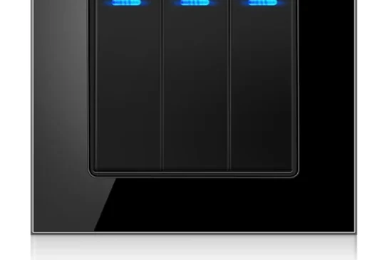 Pech 3 gang 2 way Push switch led indicator — 86 × 86 mm