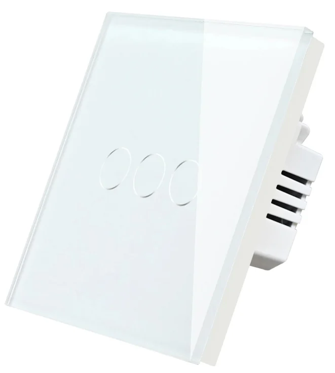 Pech 3 gang touch switch(with iron backplate) — 86 × 86 mm — view 1 of 3