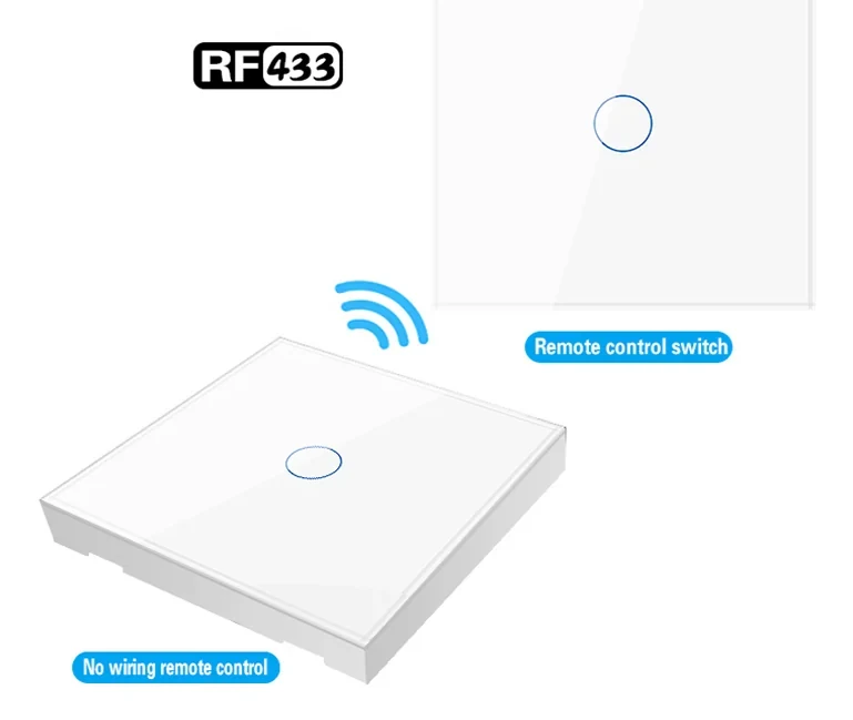 Pech 1 gang Wireless remote touch switch — 86 × 86 mm (EU/UK/FR) — view 1 of 3