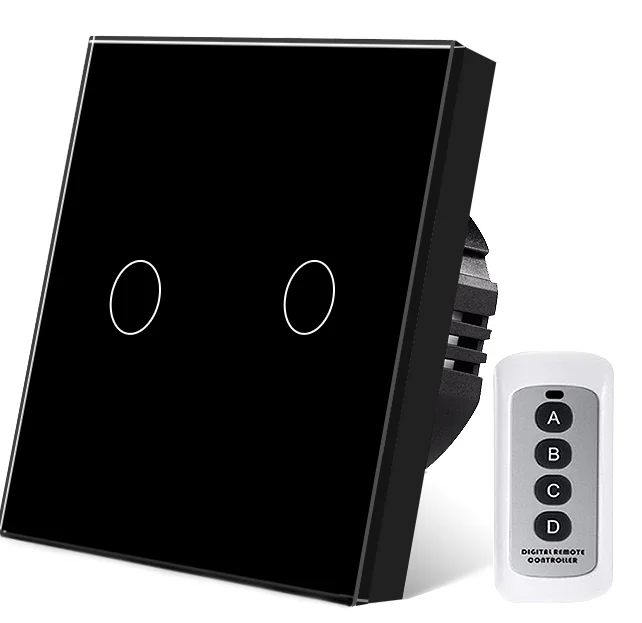 Pech 2 gang Wireless remote touch switch — 86 × 86 mm (EU/UK/FR) — view 1 of 3
