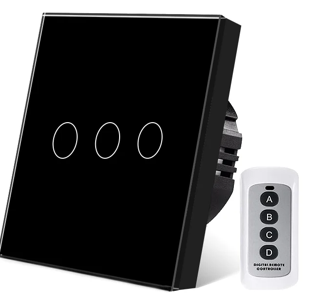 Pech 3 gang Wireless remote touch switch — 86 × 86 mm (EU/UK/FR) — view 1 of 3