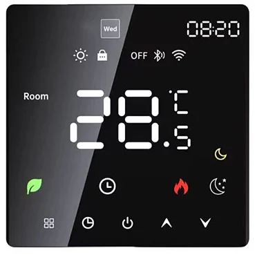 Pech WiFi floor heating thermostat (electric floor heating 16A, water floor heating 3A, wall-mounted boiler 3A) — 86 × 86 mm