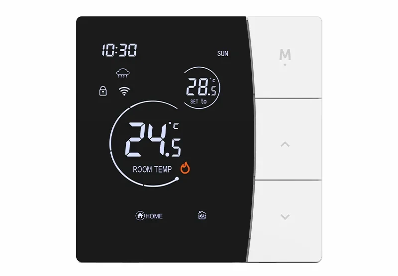 Pech WiFi floor heating thermostat (electric floor heating 16A, water floor heating 3A, wall-mounted boiler 3A) — 86 × 86 mm