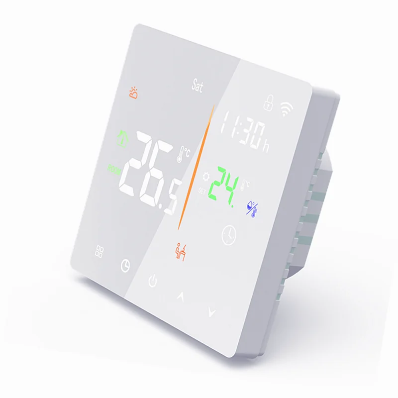 Pech WiFi floor heating thermostat (electric floor heating 16A, water floor heating 3A, wall-mounted boiler 3A) — 86 × 86 mm