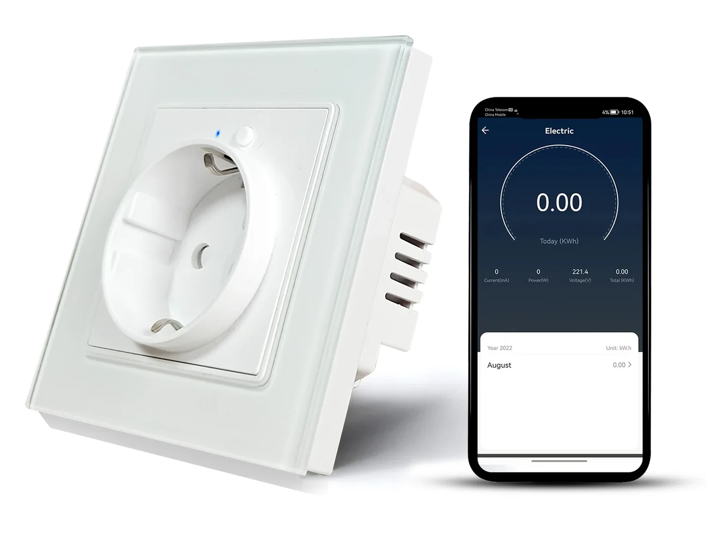 Pech EU 86*86 mm WIFI Smart wall socket — 86 × 86 mm — view 1 of 2