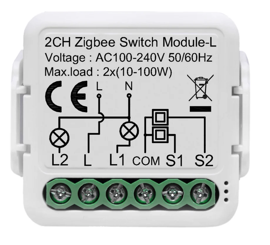 Pech WIFI 2 gang breaker switch (NO need neutral wire)