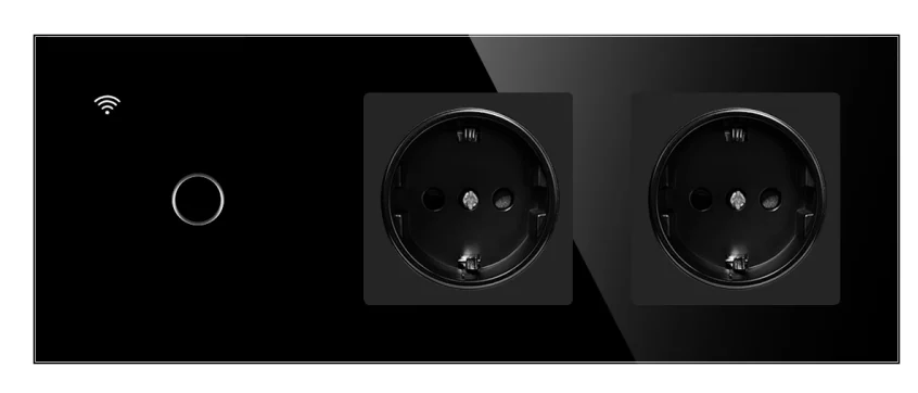 Pech Zigbee Smart 1 gang Switch + eu 2* socket (neutral wire required) — 258 × 86 mm