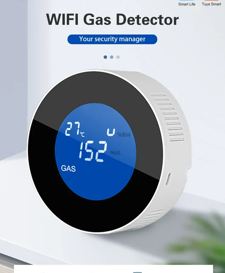Pech Tuya wifi Gas detector, USB — 86 × 86 mm