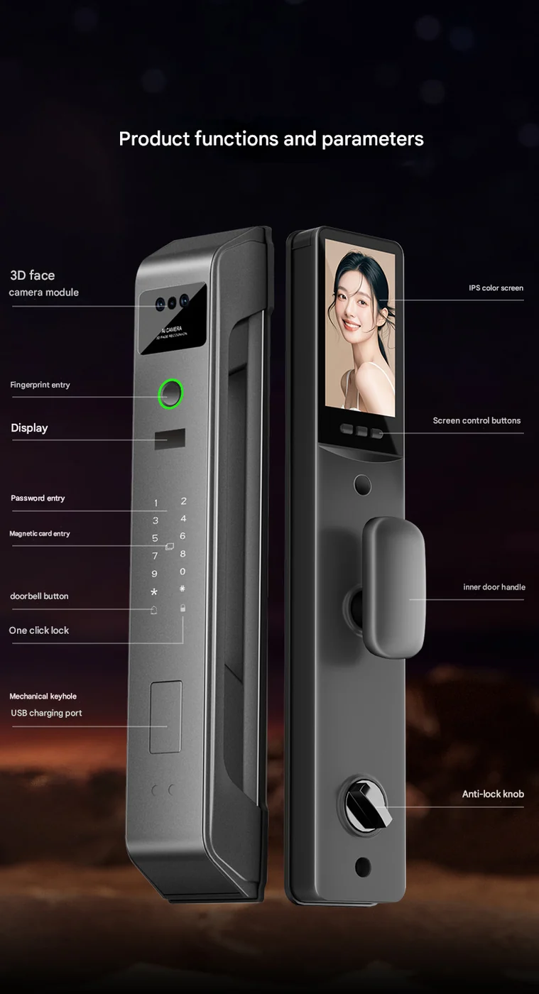 Pech Tuya wifi lock Face and palm vein intercom, USB